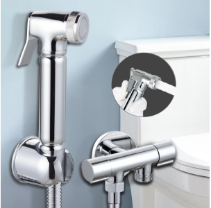 Handbidetsproeier van massief messing met douchekop - Hogedrukreinigingswaterpistool voor de badkamer